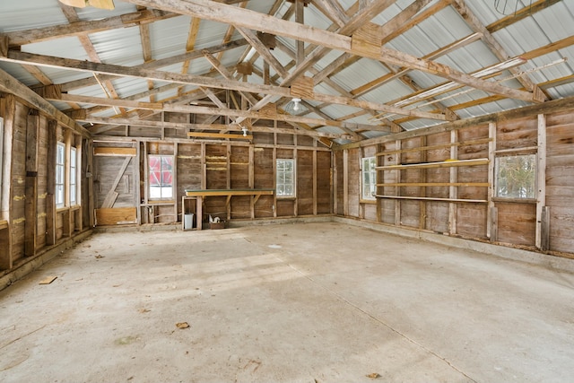 misc room featuring lofted ceiling