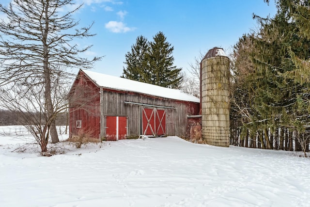 view of snow covered structure