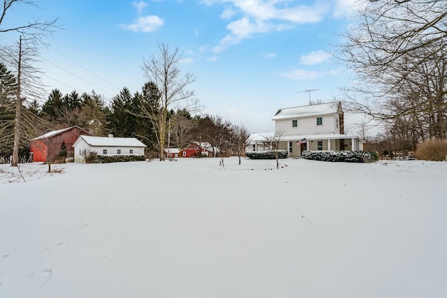 view of snowy yard