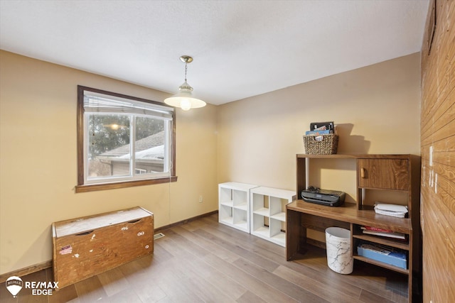 home office featuring wood-type flooring