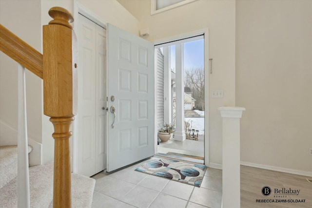 view of tiled entrance foyer