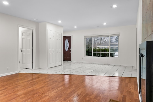 foyer entrance featuring light hardwood / wood-style flooring