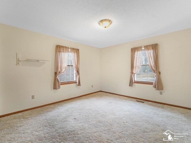 spare room with carpet floors and a textured ceiling