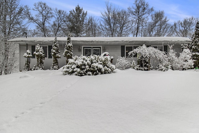 view of snowy exterior