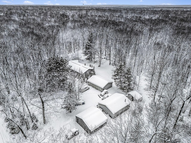 view of snowy aerial view