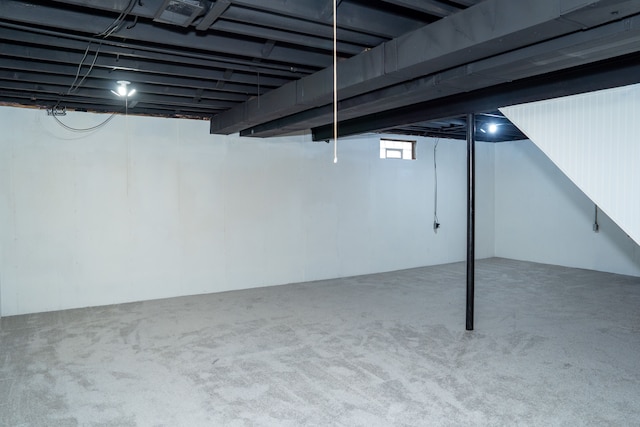 basement with carpet