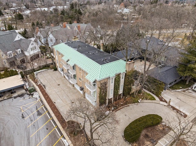 aerial view with a residential view