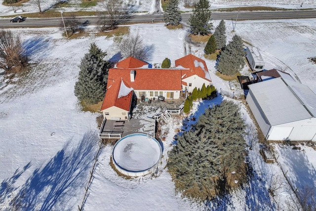 view of snowy aerial view