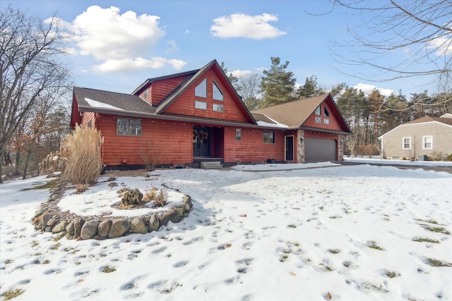 cabin with a garage