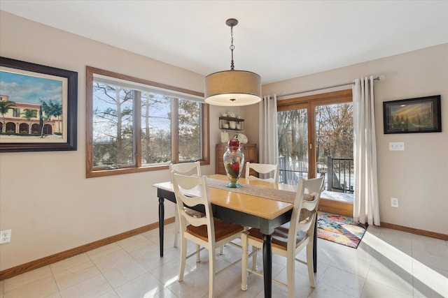 view of tiled dining room