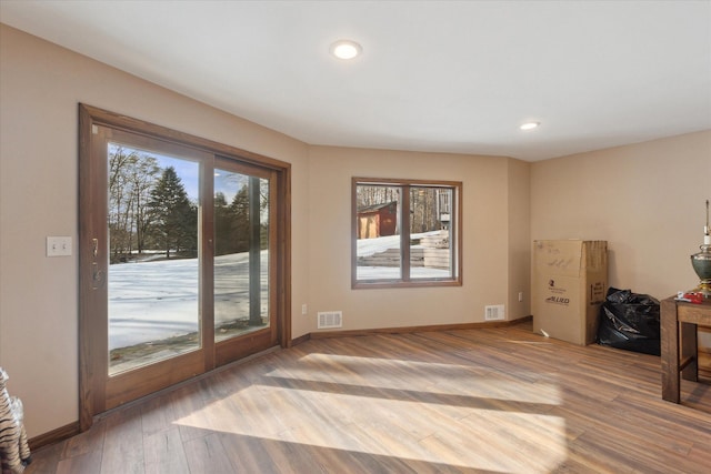 interior space with a wealth of natural light and wood-type flooring