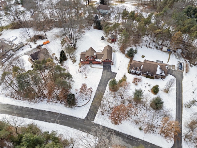 view of snowy aerial view