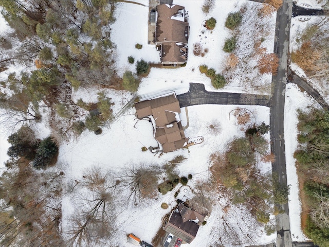 view of snowy aerial view