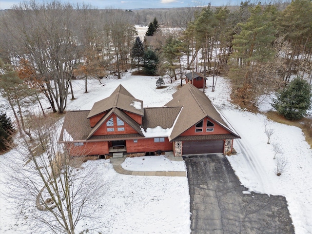 view of snowy aerial view