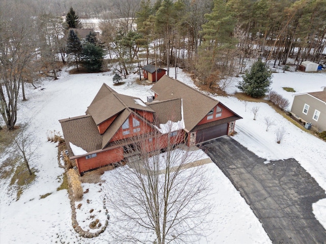 view of snowy aerial view