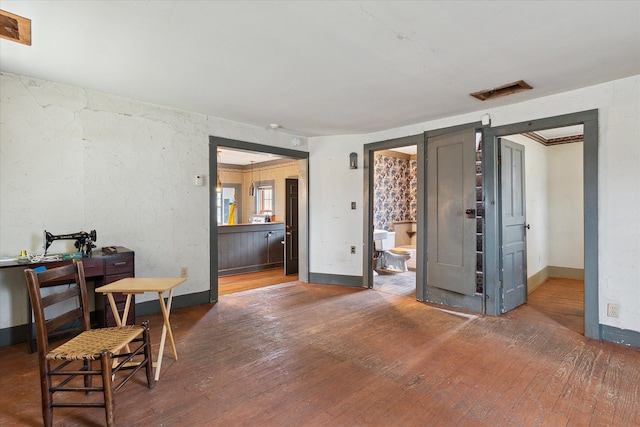 interior space featuring wood-type flooring