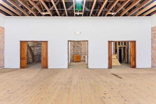 basement featuring light hardwood / wood-style flooring