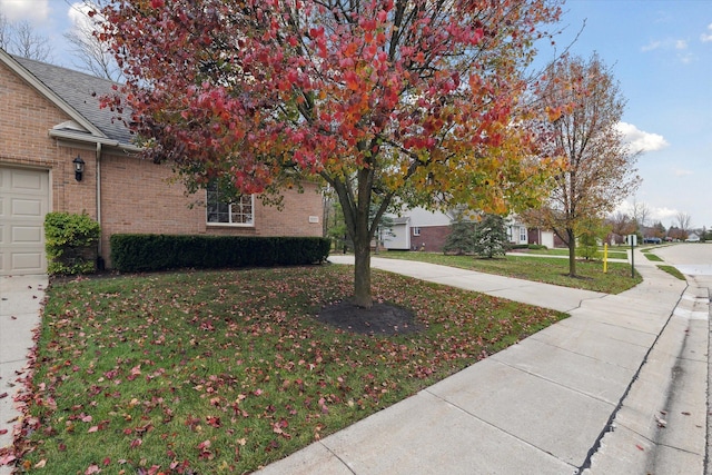 view of side of property featuring a lawn