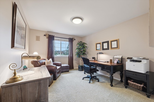 office featuring light colored carpet