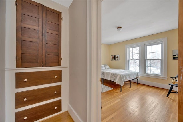 bedroom featuring light hardwood / wood-style floors