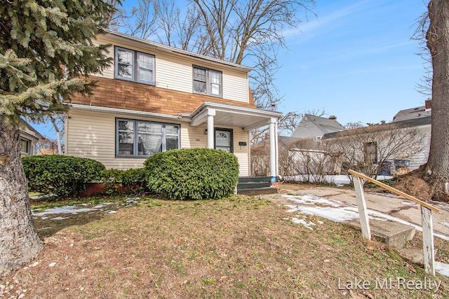 view of property with a front yard