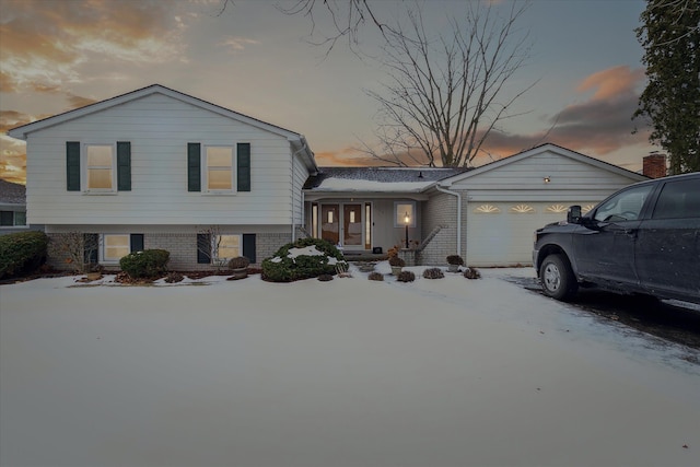 tri-level home featuring a garage