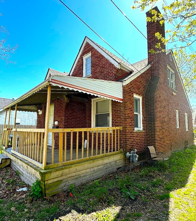 exterior space with covered porch