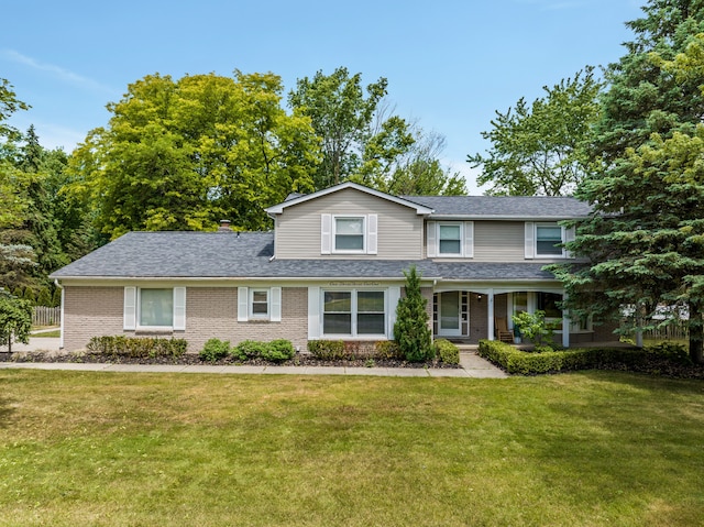 view of front property with a front lawn