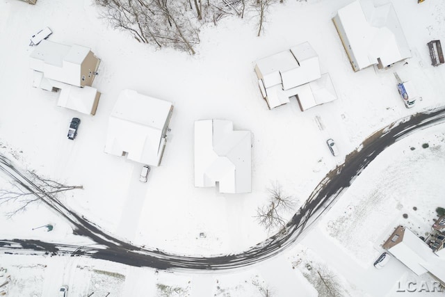 view of snowy aerial view