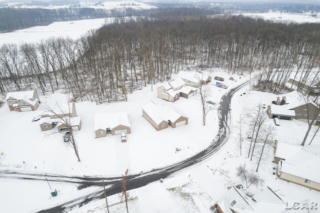 view of snowy aerial view