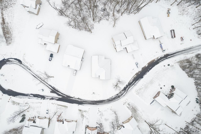 view of snowy aerial view