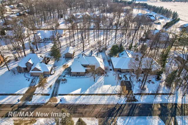 view of snowy aerial view