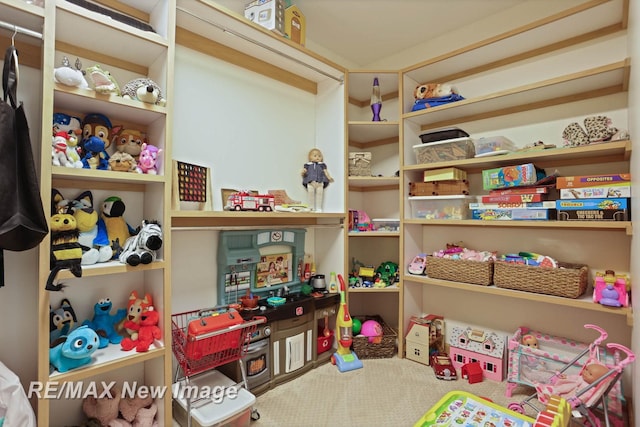 playroom featuring carpet floors