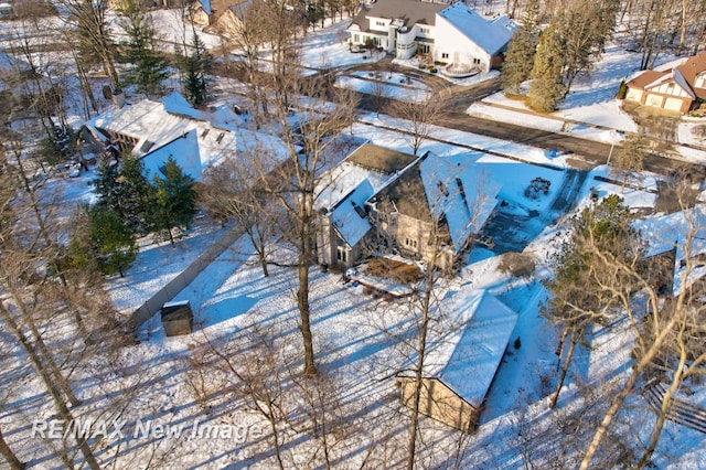 view of snowy aerial view