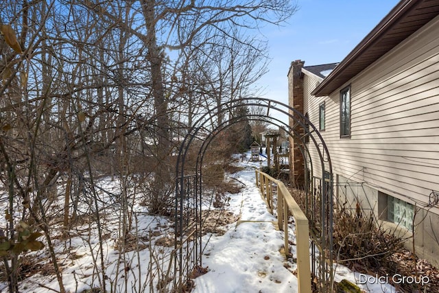 view of snowy exterior