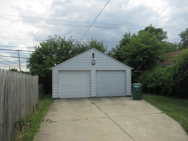 view of garage