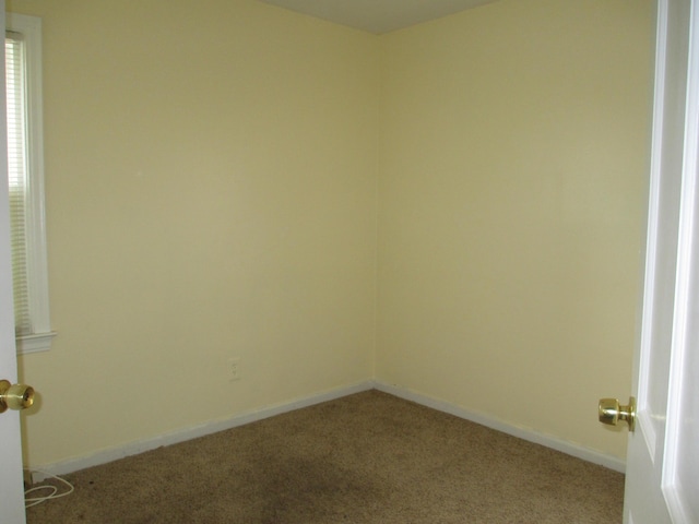 unfurnished room featuring light colored carpet