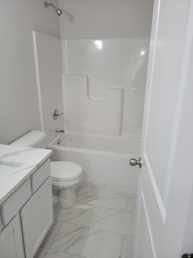 20257 Sunset, Livonia, MI 48152 - full bathroom featuring marble look tile flooring, toilet,  shower combination, and vanity