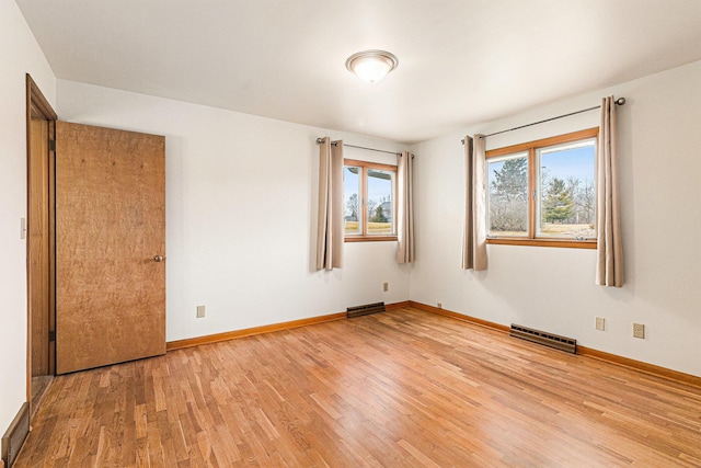 spare room with wood-type flooring