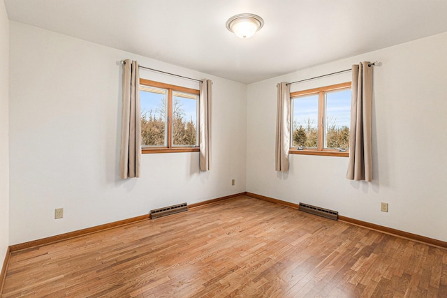 spare room featuring light hardwood / wood-style flooring