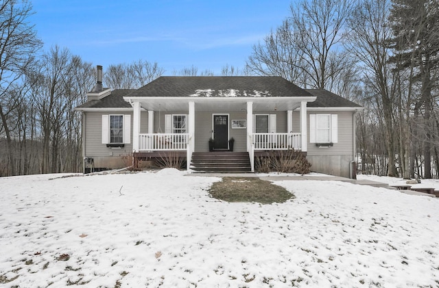 view of front of property with a porch