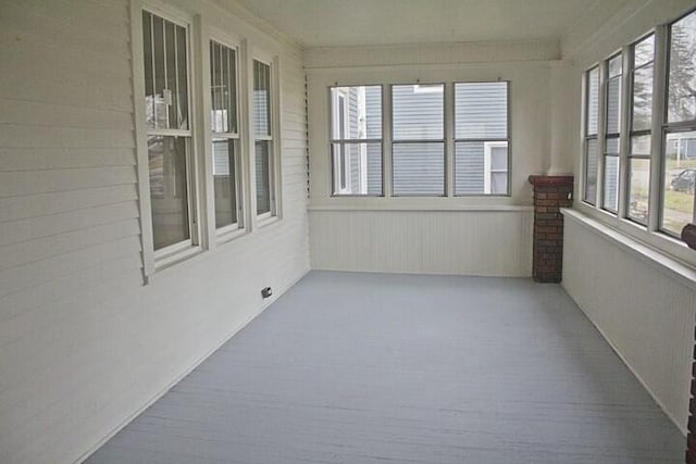 view of unfurnished sunroom