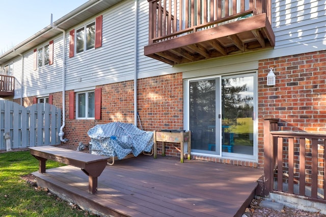 deck featuring fence