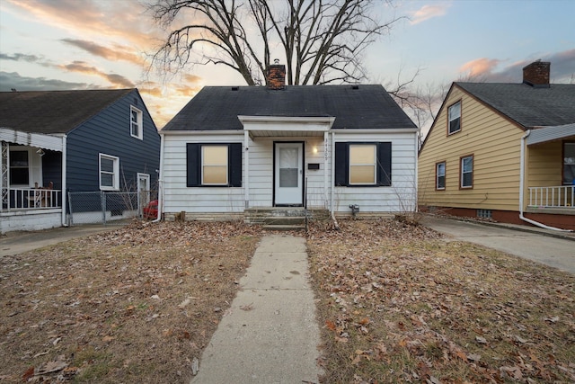 view of bungalow-style home