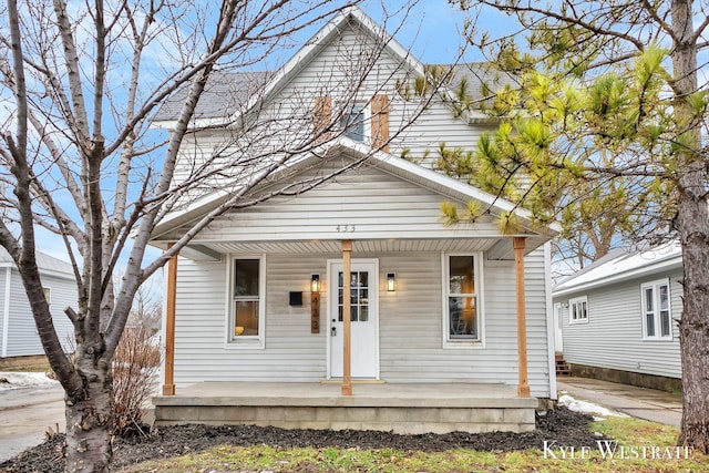 bungalow featuring a porch