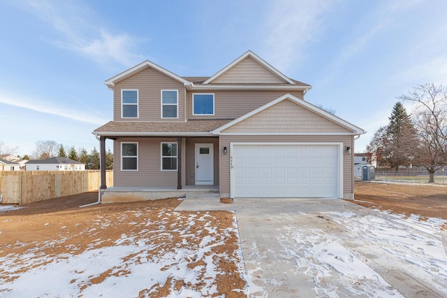 view of property with a garage