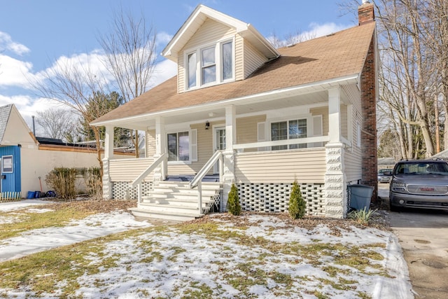 view of front of home with a porch