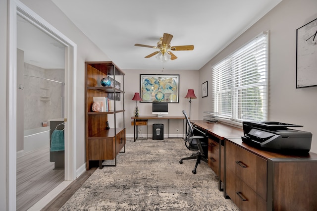 1611 Harwood Dr, Oxford, MI 48371 - home office featuring a ceiling fan and healthy amount of natural light