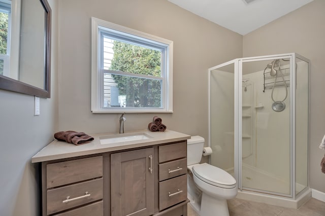 1611 Harwood Dr, Oxford, MI 48371 - bathroom featuring a shower stall, vanity, and tile patterned flooring