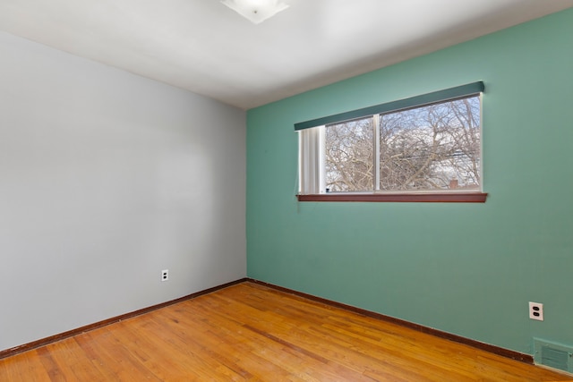 empty room featuring light wood-type flooring